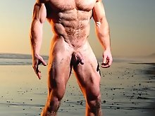 Ben Kieren Hairy Bodybuilder California Beach